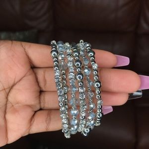 Crystal/Bling/Pearls Wrap Bracelet